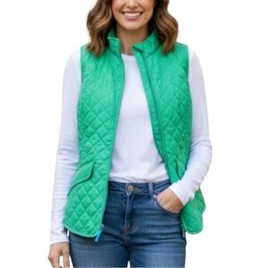 Van Heusen Women’s Green Diamond Quilted Puffy Vest NWOT Size Medium Casual